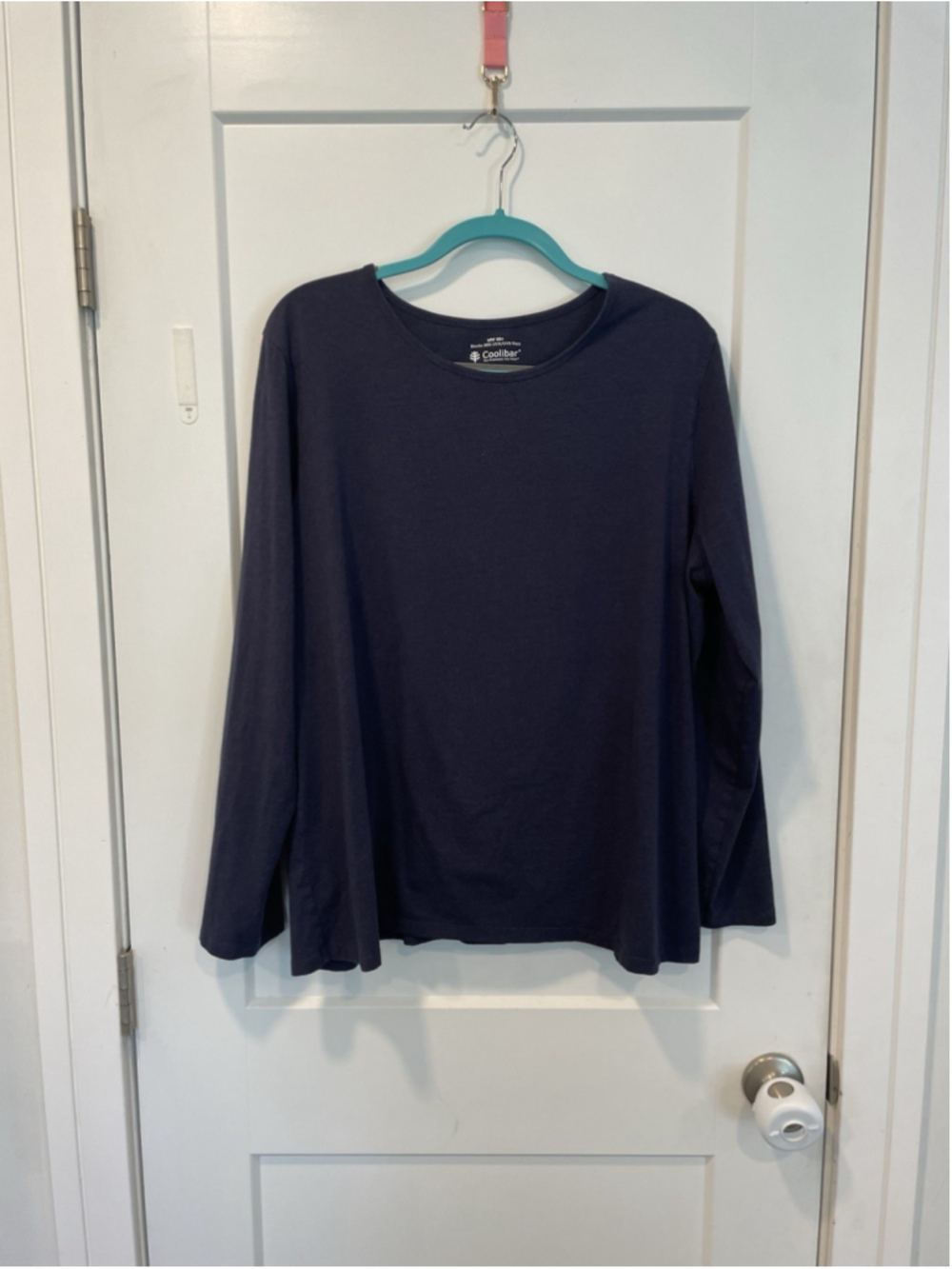 Coolibar T-Shirt Top Womens XXL Navy Morada Everyday UPF 50+ Long Sleeve Sun